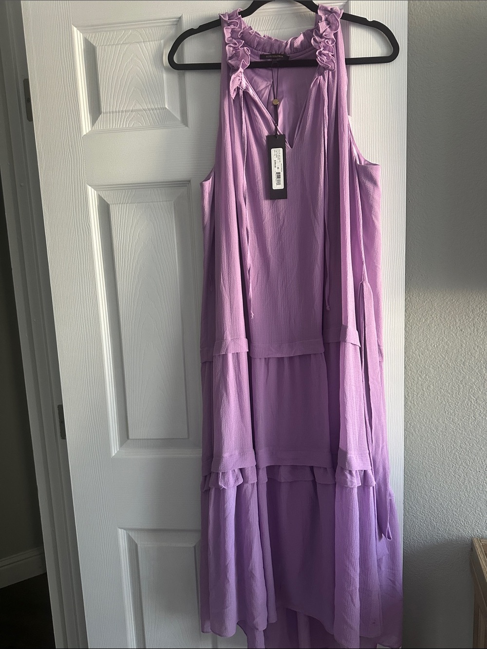 Kobi Halperin Lilac Ruffled Two Tiered Dress
